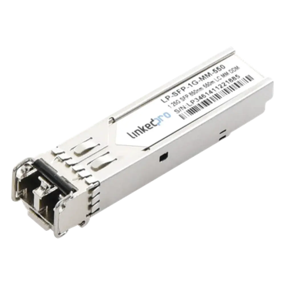 Transceptor SFP / 1.25 Gbps / Multimodo 850 nm / 1000BASE-SX / LC/UPC Dúplex / 550 m (1804.5 ft) / DDM / Hot-Pluggable