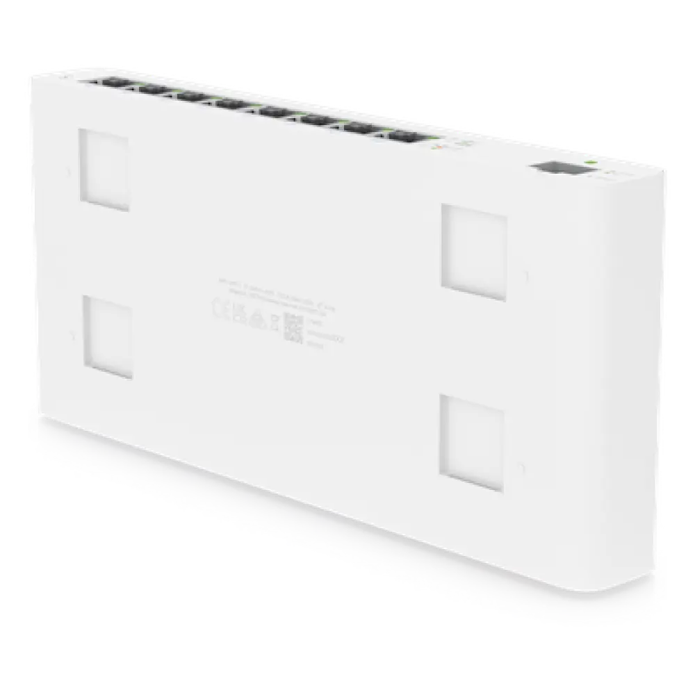 Switch PoE Pasivo / 8 Puertos GbE / 1 Puerto SFP / 110 W (27 V) / 30 W por Puerto / Aislamiento de Puertos / DHCP Snooping