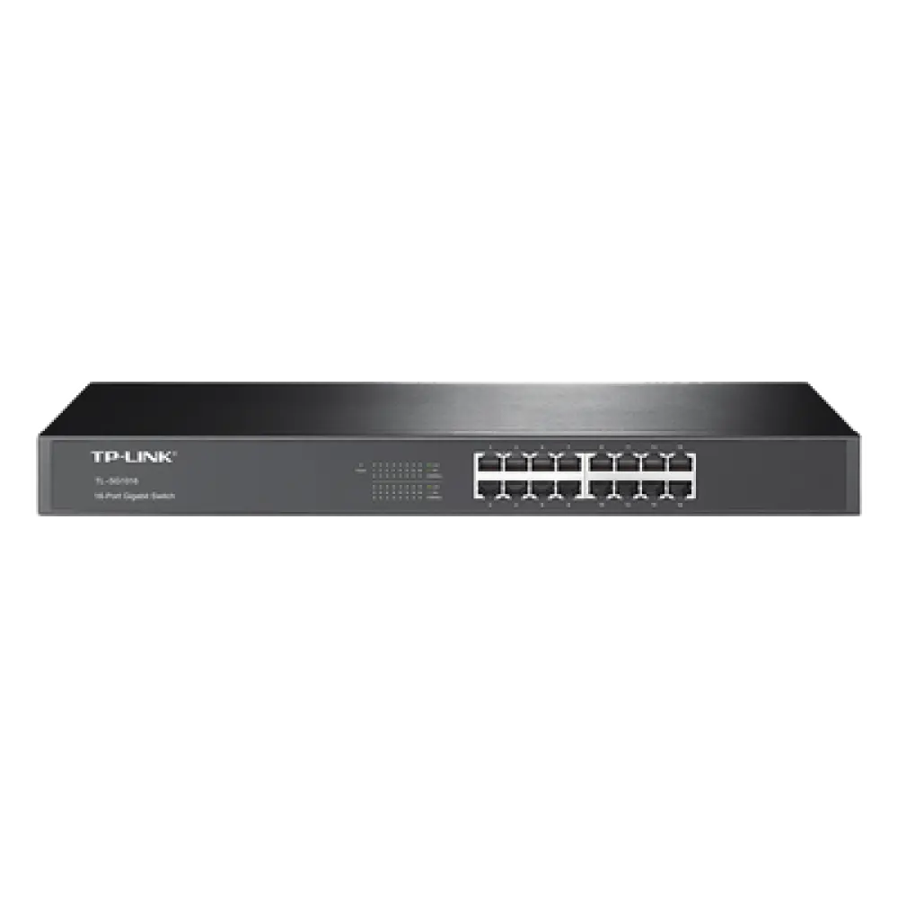 Switch Gigabit no administrable / 16 puertos 10/100/1000 Mbps / Rack o escritorio / 35.7 Mpps / 1.19 ft (0.36 m) de profundidad