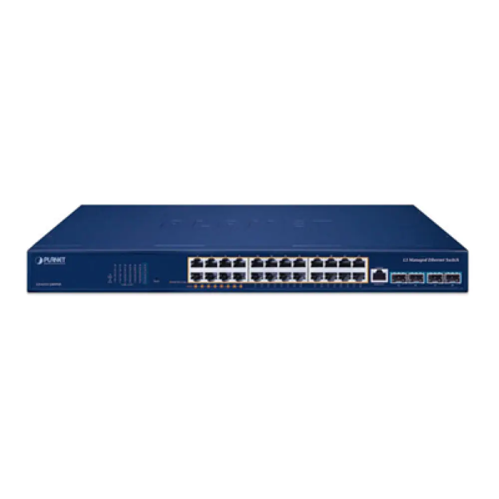 Switch PoE Administrable Capa 3 / 24 Puertos Gigabit / 8 Puertos 802.3bt / 16 Puertos 802.3at / 4 SFP+ 10G / 480 W PoE