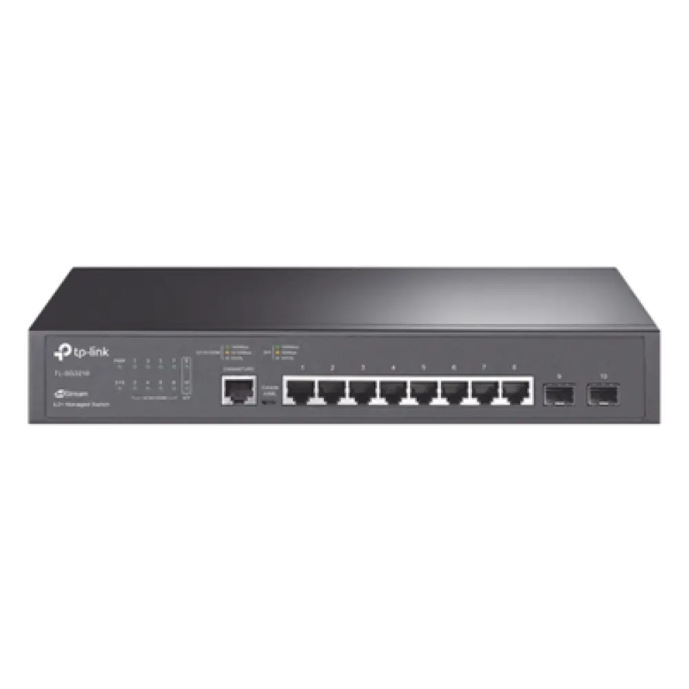 Switch Gigabit Administrable / 8 Puertos RJ45 + 2 SFP / 20 Gbps / SDN Omada / QoS 8 Colas / IPv4/IPv6