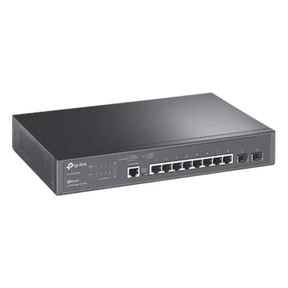 Switch Gigabit Administrable / 8 Puertos RJ45 + 2 SFP / 20 Gbps / SDN Omada / QoS 8 Colas / IPv4/IPv6