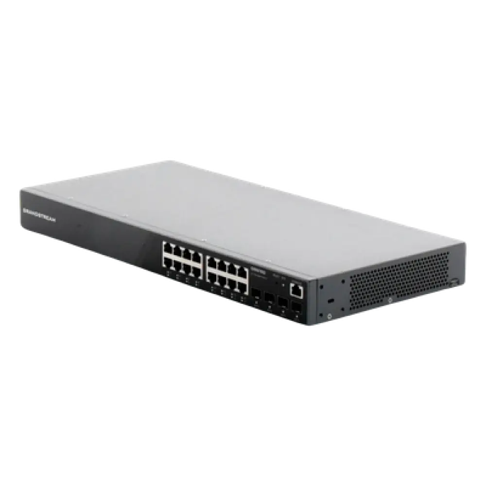 Switch Gigabit Administrable / 16 Puertos RJ45 10/100/1000 Mbps / 4 Puertos SFP Uplink / 40 Gbps Capacidad de Conmutación