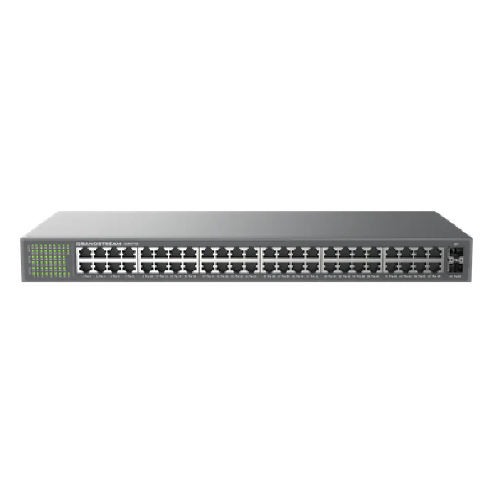 Switch No Administrable / 48 Puertos Gigabit / 100 Gbps / 2 SFP / Montaje Rack / 9KB Jumbo Frame