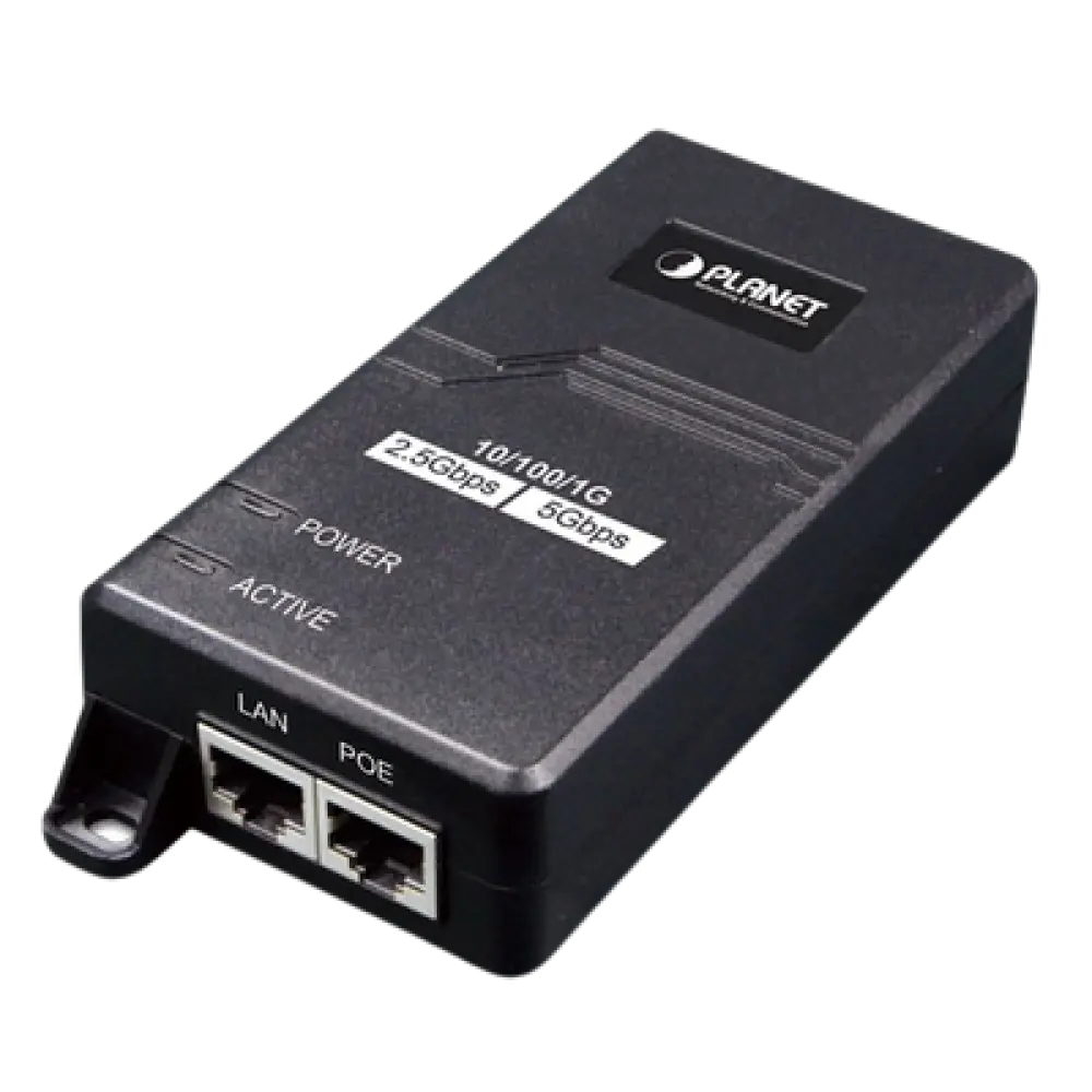 Inyector PoE / 802.3af/at / 30 W / Puertos 10/100/1000Mbps/2.5G/5G / Alcance 100 m (328 ft)