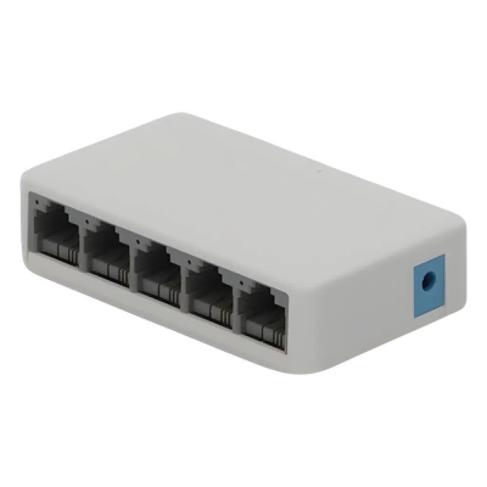 Switch de Escritorio / 5 Puertos 10/100 Mbps / Capacidad de Conmutación 1 Gbps / Sin Ventilador / Plug and Play