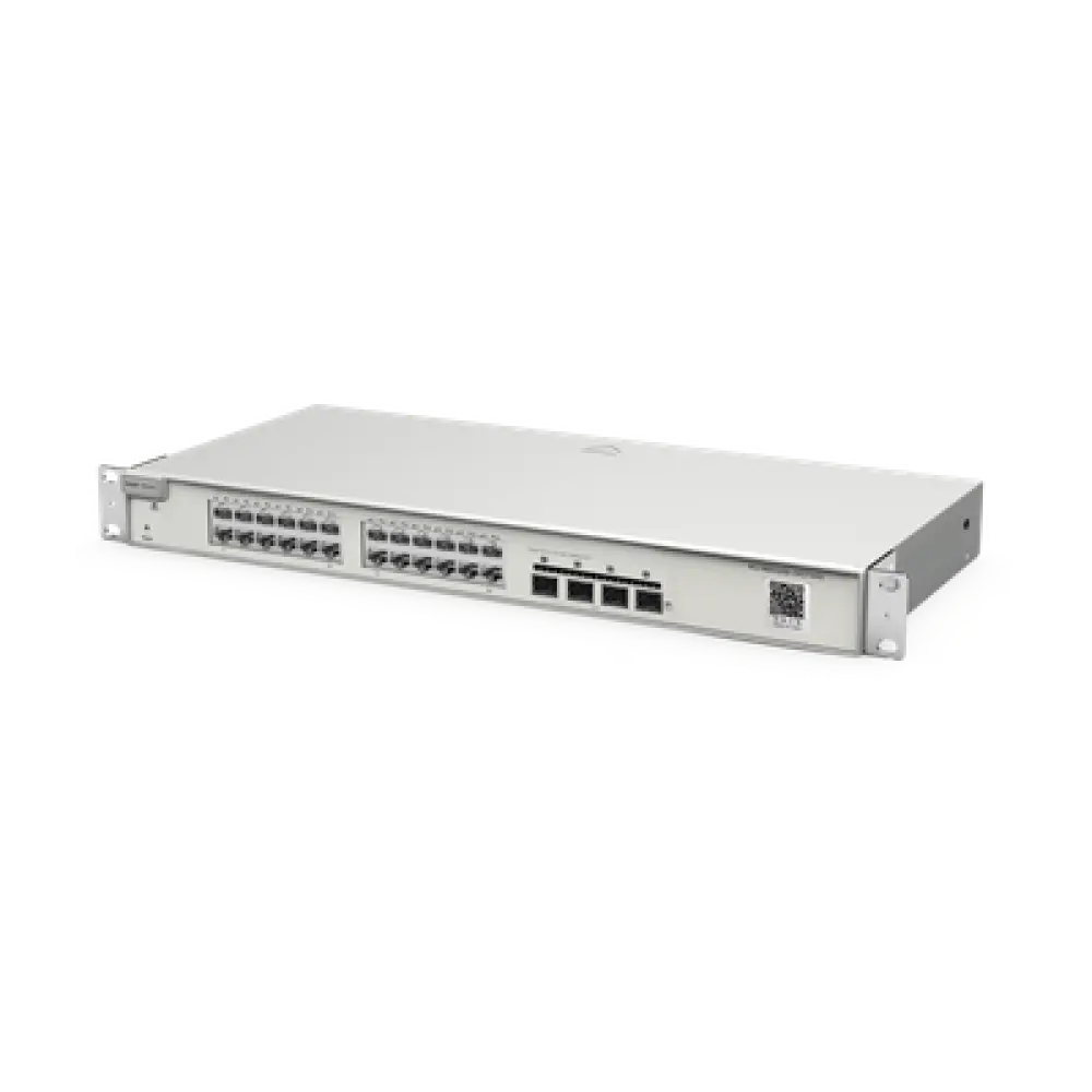 Switch Administrable Capa 2 / 24 Puertos Gigabit / 4 SFP+ 10Gb / Conmutación 128 Gb/s / Sin Ventilador / Protección 6 kV