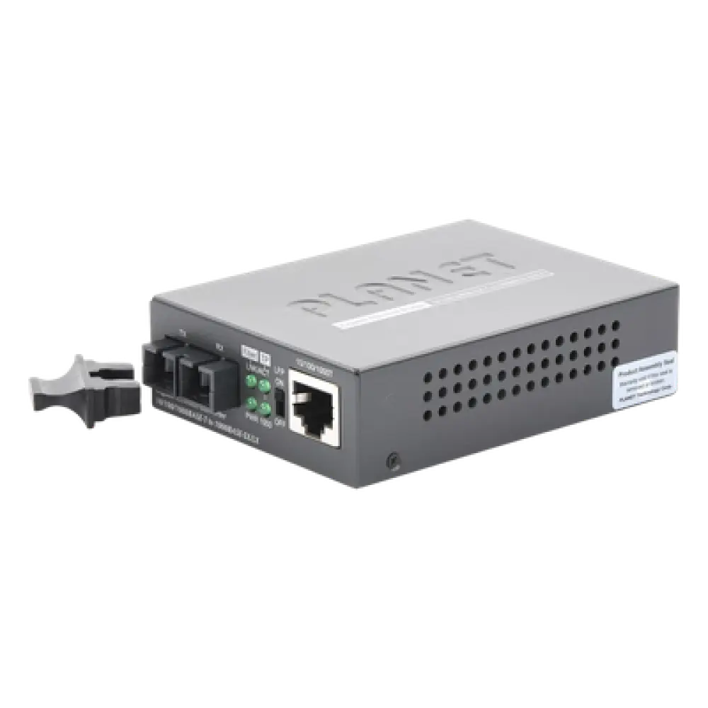 Convertidor de Medios / 1000 Mbps / Fibra Óptica Mono-Modo / 20 km (12.4 mi) / Conector SC / RJ45 Auto-MDI/MDI-X