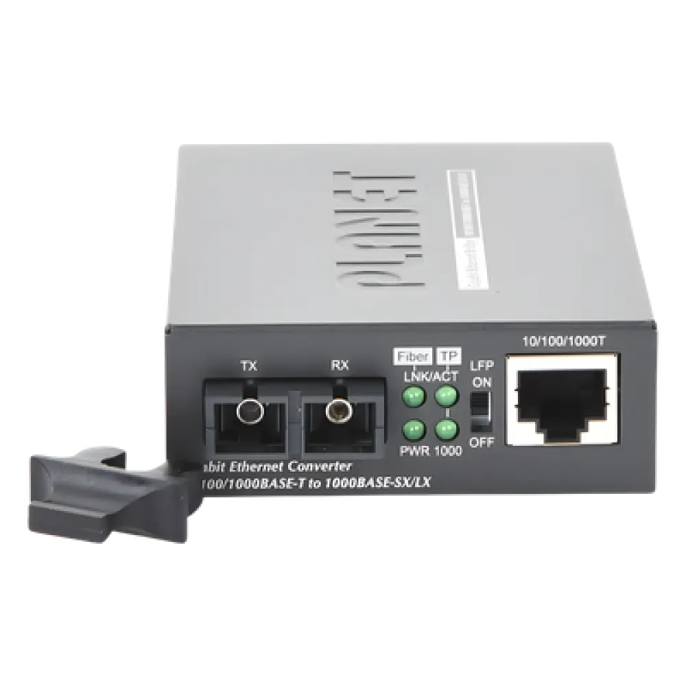 Convertidor de Medios / 1000 Mbps / Fibra Óptica Mono-Modo / 20 km (12.4 mi) / Conector SC / RJ45 Auto-MDI/MDI-X