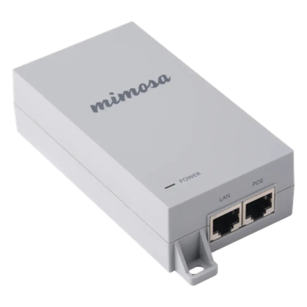 Inyector PoE / 50 VCC / 1.2 A / Gigabit / 2 x RJ-45 blindados / 65 x 36 x 163 mm / 0.4 kg