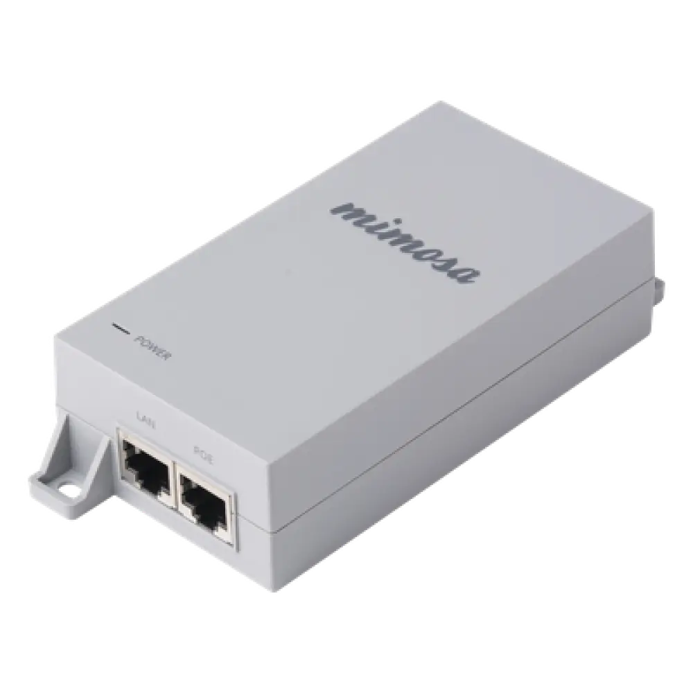 Inyector PoE / 50 VCC / 1.2 A / Gigabit / 2 x RJ-45 blindados / 65 x 36 x 163 mm / 0.4 kg