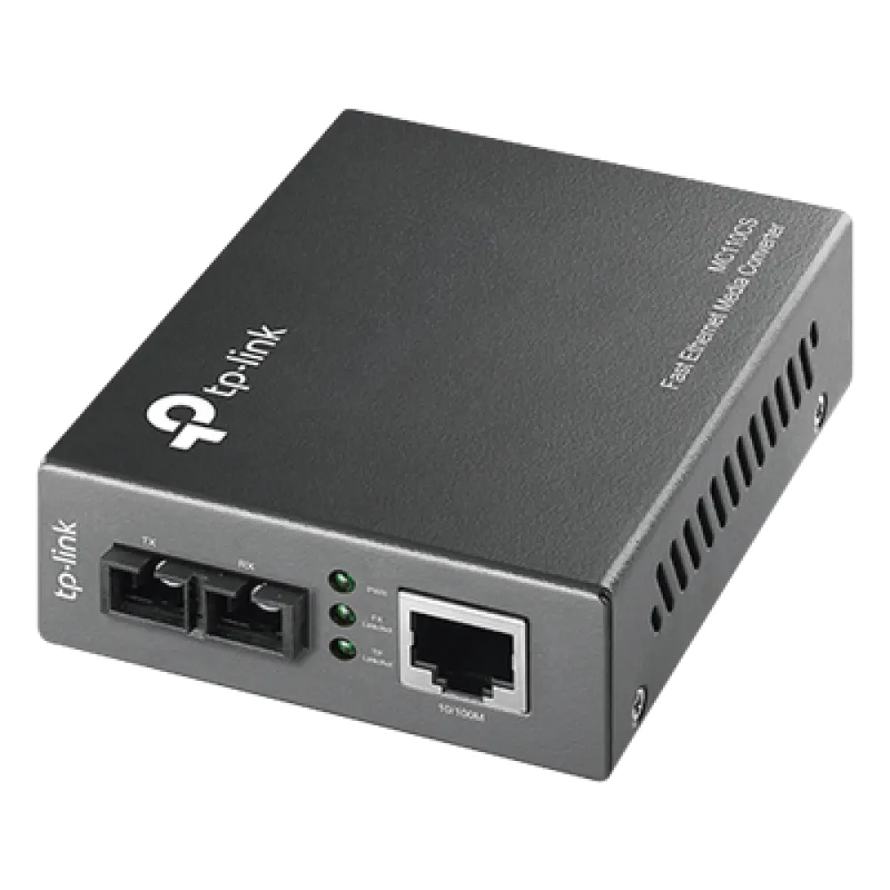 Convertidor de Medios / Fibra Óptica Monomodo / 1 Puerto RJ45 10/100 Mbps / Puerto SC 100 Mbps / Alcance 20 km (65,616.8 ft) / Plug and Play