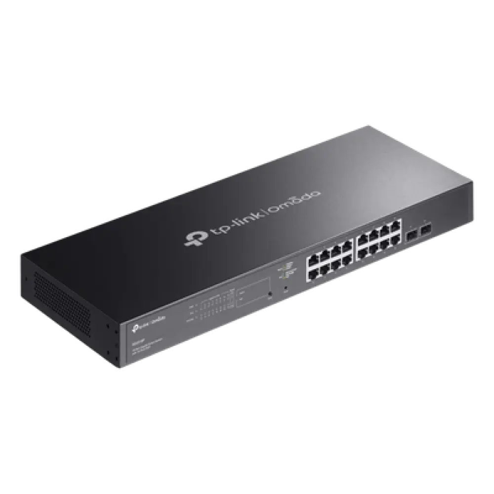 Switch Smart 18 Puertos / 16 Puertos PoE+ 802.3af/at / 150 W / 2 Ranuras SFP / Switching 36 Gbps / Enrutamiento Estático L2+ / Fanless / Rack 440 mm (17.3 in)