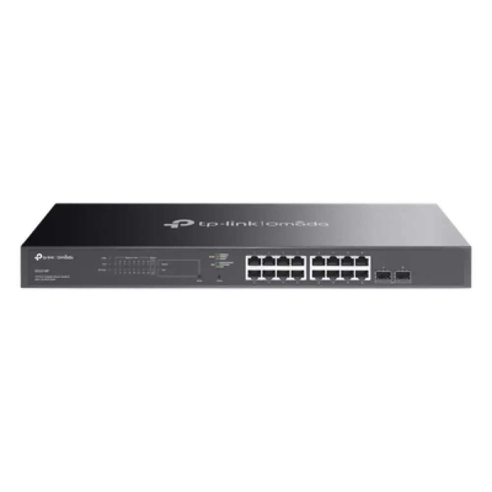 Switch Smart 18 Puertos / 16 Puertos PoE+ 802.3af/at / 150 W / 2 Ranuras SFP / Switching 36 Gbps / Enrutamiento Estático L2+ / Fanless / Rack 440 mm (17.3 in)