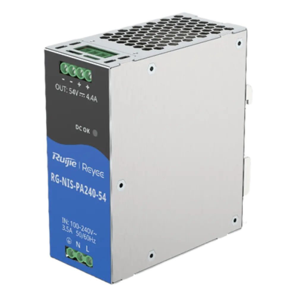 Fuente de Alimentación AC/DC / 240W / Montaje DIN-RAIL / Eficiencia 90% / Protección Sobrecarga y Cortocircuito / Diseño Industrial Compacto
