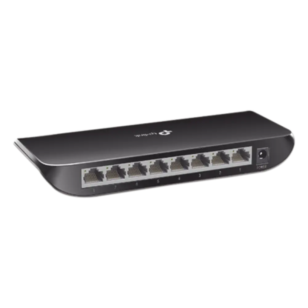 Switch de escritorio / 8 puertos RJ45 / Gigabit 10/100/1000 Mbps / Green Ethernet / Montaje pared o sobremesa