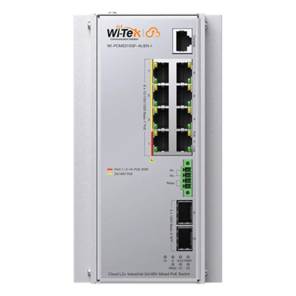 Switch Industrial Administrable / 8 Puertos PoE Gigabit / 2 SFP / 240 W / -40 a 80 °C / 6 kV Protección