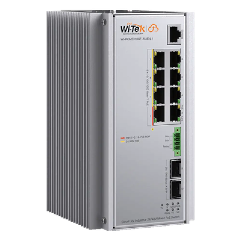 Switch Industrial Administrable / 8 Puertos PoE Gigabit / 2 SFP / 240 W / -40 a 80 °C / 6 kV Protección