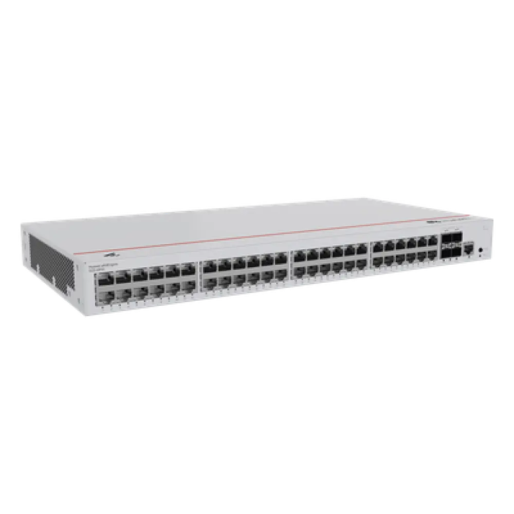 Switch PoE Administrable / 48 Puertos Gigabit / 4 Puertos 10GE SFP+ / PoE Perpetuo 380W / 176 Gbps / Capa 2