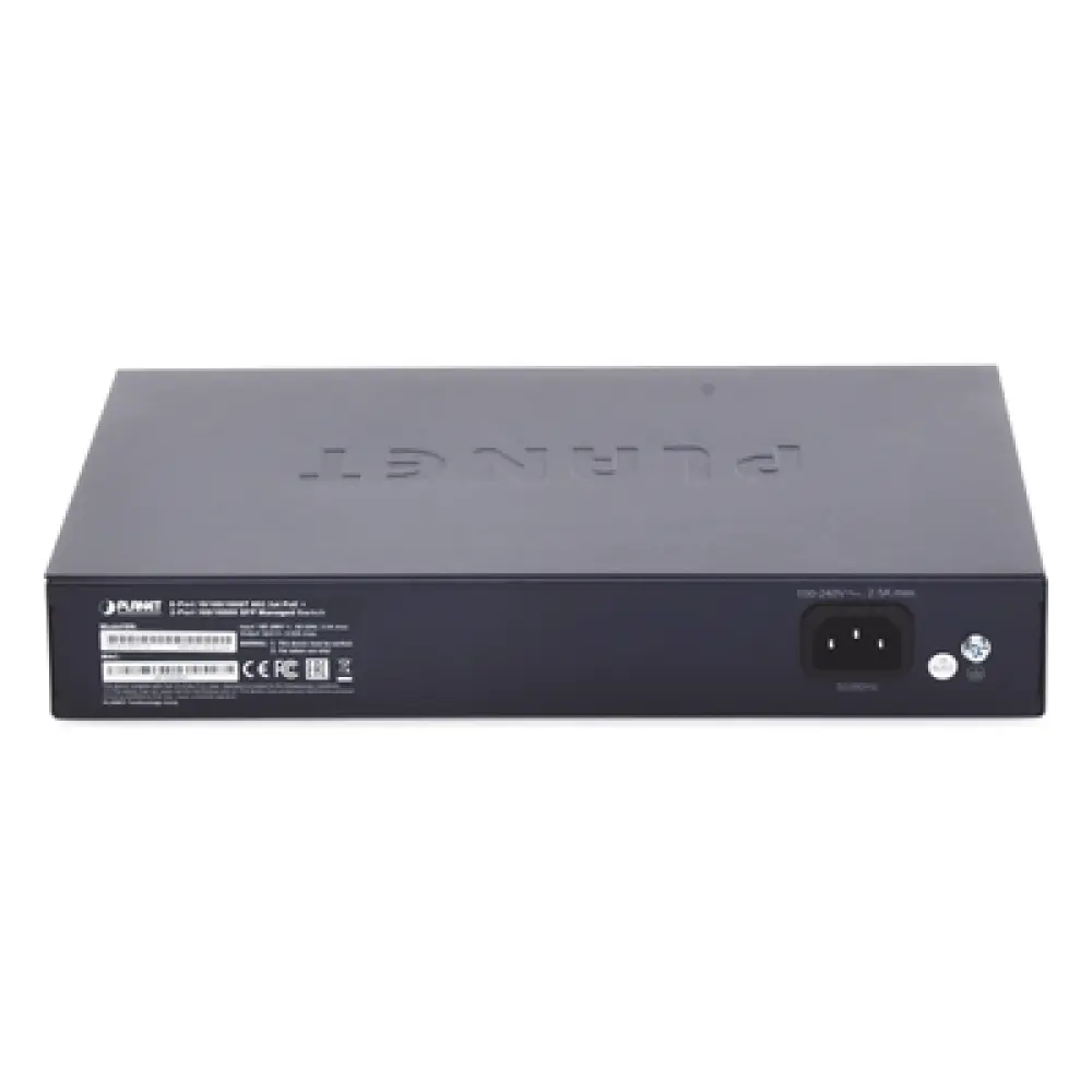 Switch Administrable PoE+ / 8 Puertos Gigabit 802.3at 30W / Presupuesto PoE 140W / 2 Puertos SFP con DDM / Alcance Extendido 250 m (820.2 ft) / Dual Stack IPv6/IPv4 / CloudNMS