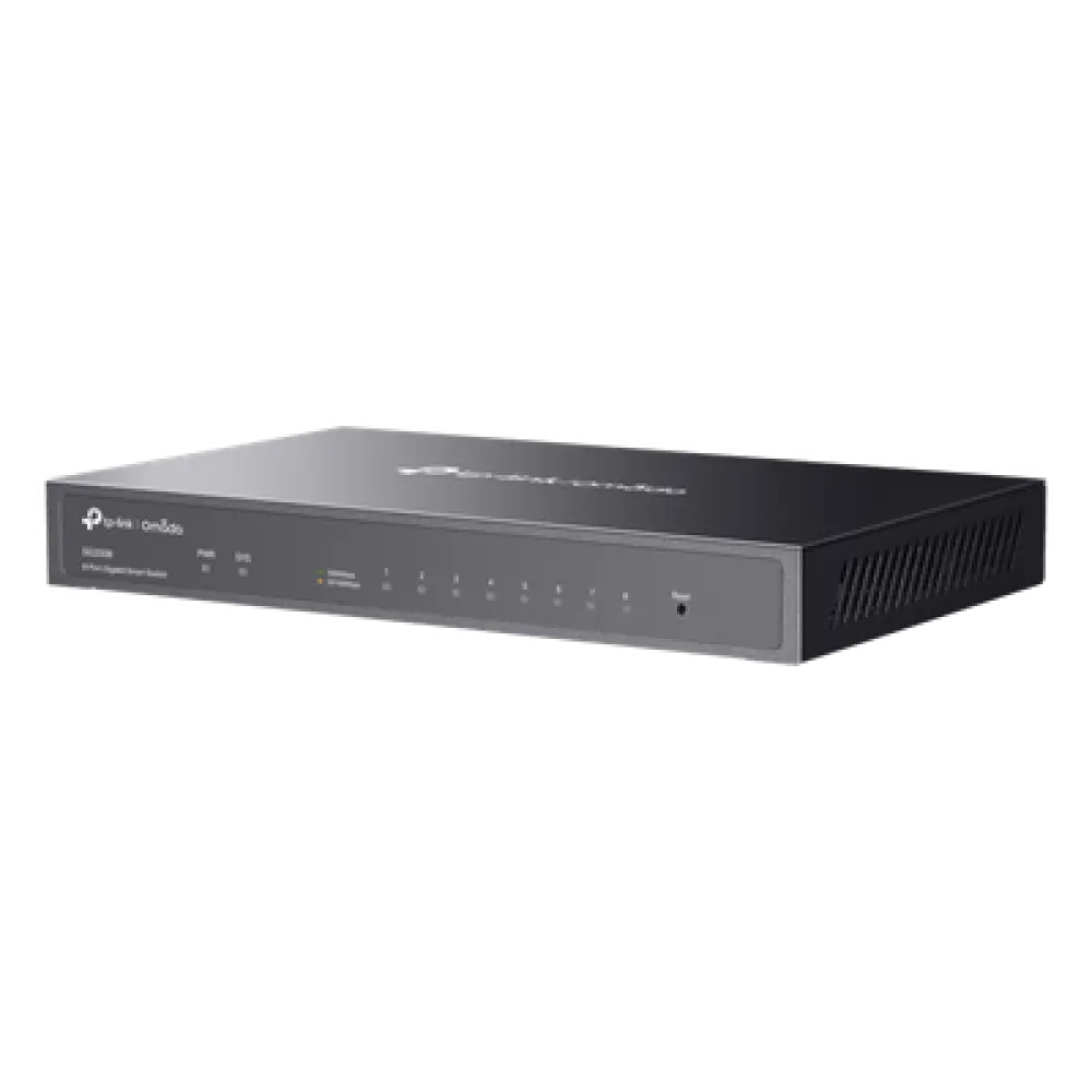 Switch Administrado Gigabit / 8 Puertos / 16 Gbps Capacidad Switching / 11.90 Mpps / PoE PD / Fanless / Montaje Pared-Escritorio