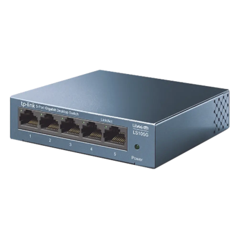 Switch de Escritorio / 5 Puertos Gigabit / 10/100/1000 Mbps / Carcasa Metálica / Auto-MDI/MDIX / Green Ethernet