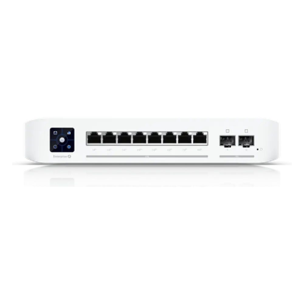 Switch Capa 3 / 8 Puertos 2.5G PoE+ / 2 Puertos SFP+ 10G / 120W PoE / Pantalla LCM 1.3" / 40 Gbps
