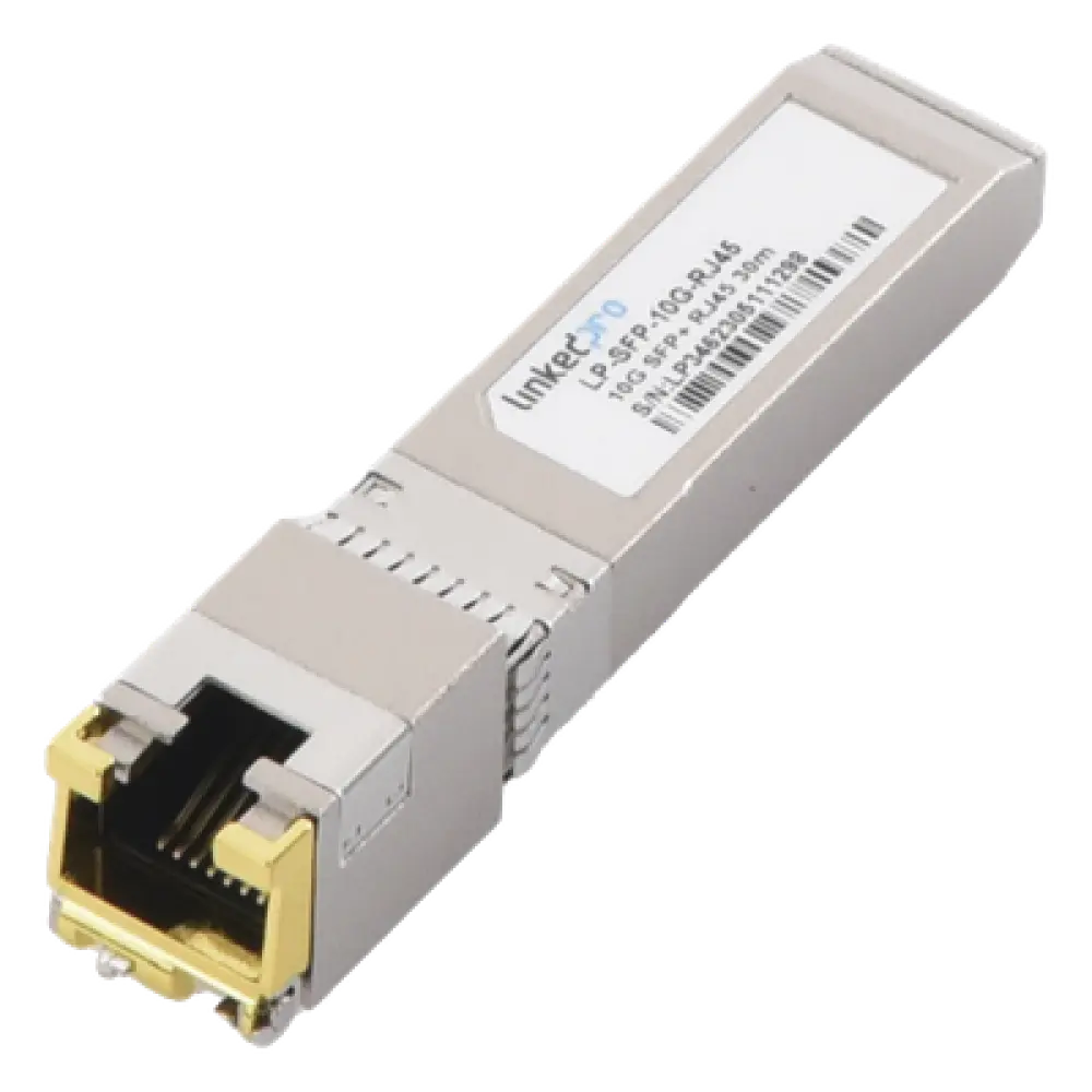 Transceptor SFP+ / 10 Gbps / RJ45 / 10GBASE-T / Alcance 30 m (98.4 ft) / Hot-Pluggable / Monitoreo DDM