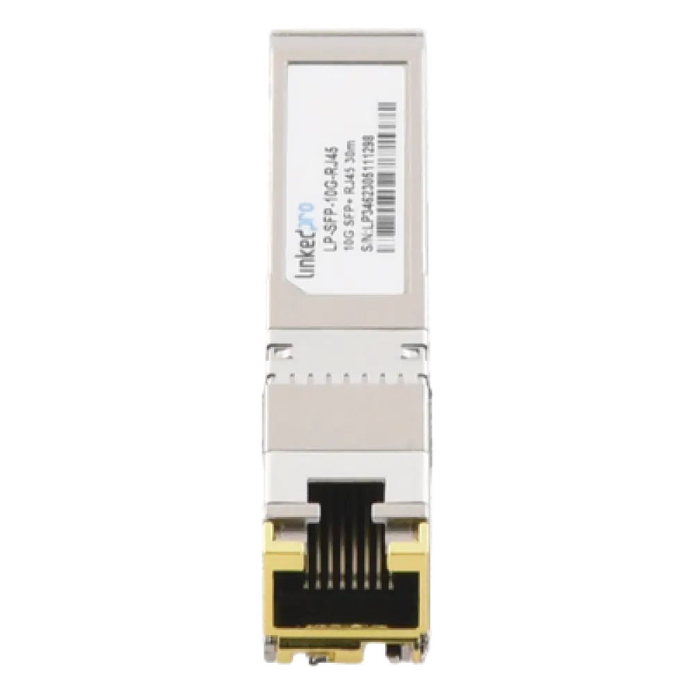 Transceptor SFP+ / 10 Gbps / RJ45 / 10GBASE-T / Alcance 30 m (98.4 ft) / Hot-Pluggable / Monitoreo DDM