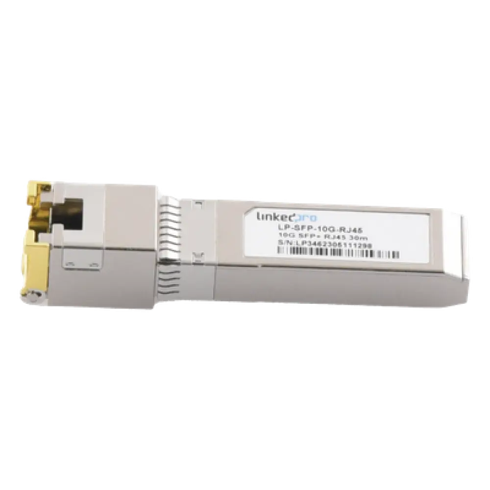 Transceptor SFP+ / 10 Gbps / RJ45 / 10GBASE-T / Alcance 30 m (98.4 ft) / Hot-Pluggable / Monitoreo DDM