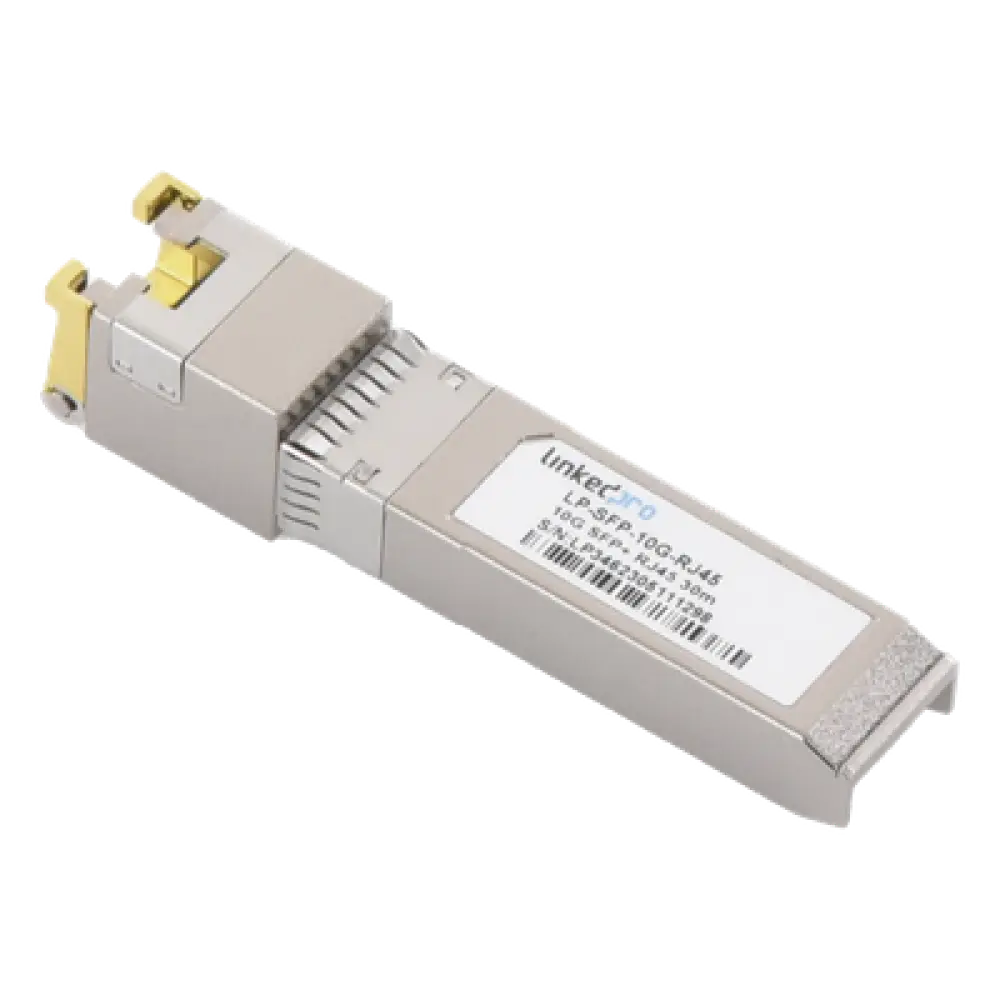 Transceptor SFP+ / 10 Gbps / RJ45 / 10GBASE-T / Alcance 30 m (98.4 ft) / Hot-Pluggable / Monitoreo DDM