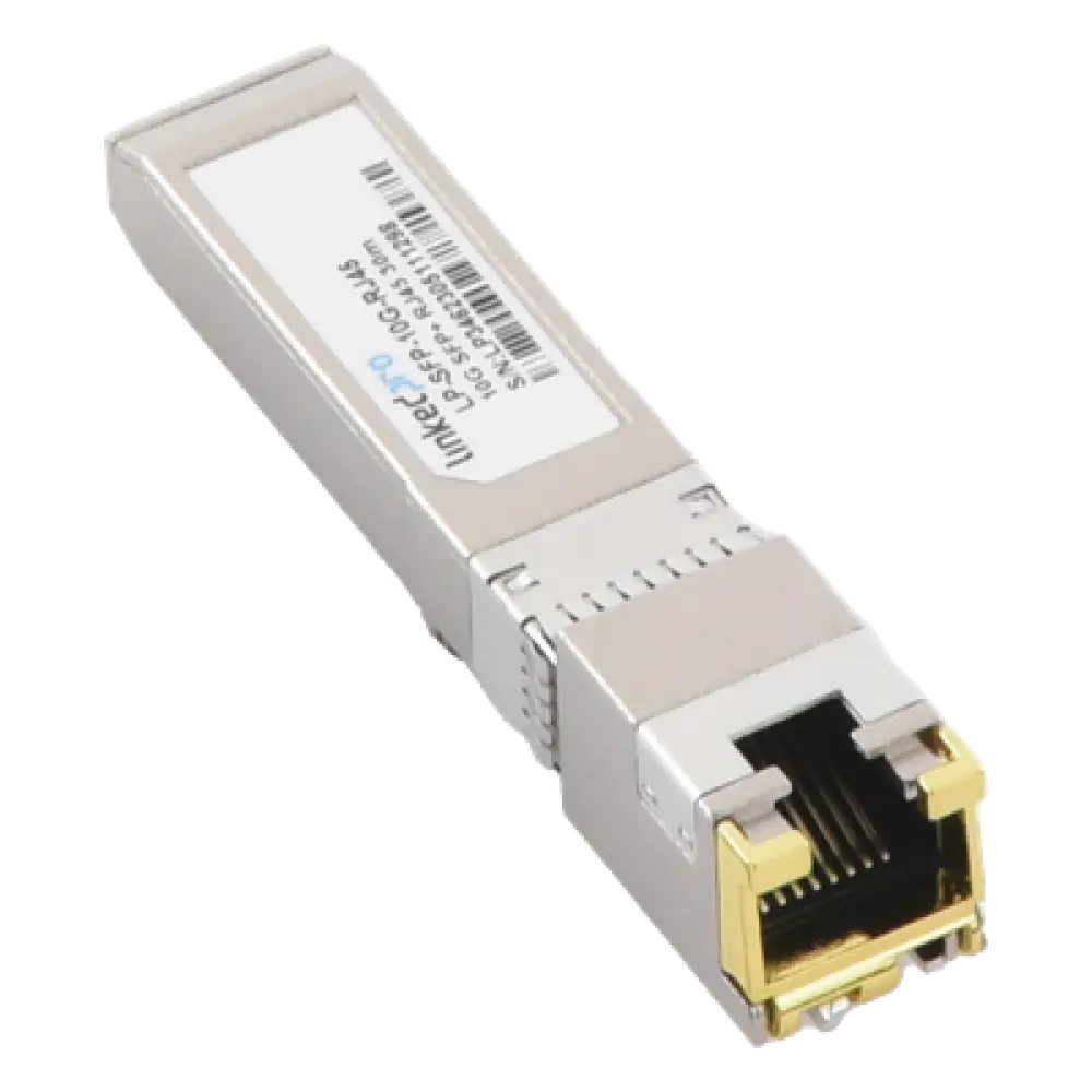 Transceptor SFP+ / 10 Gbps / RJ45 / 10GBASE-T / Alcance 30 m (98.4 ft) / Hot-Pluggable / Monitoreo DDM