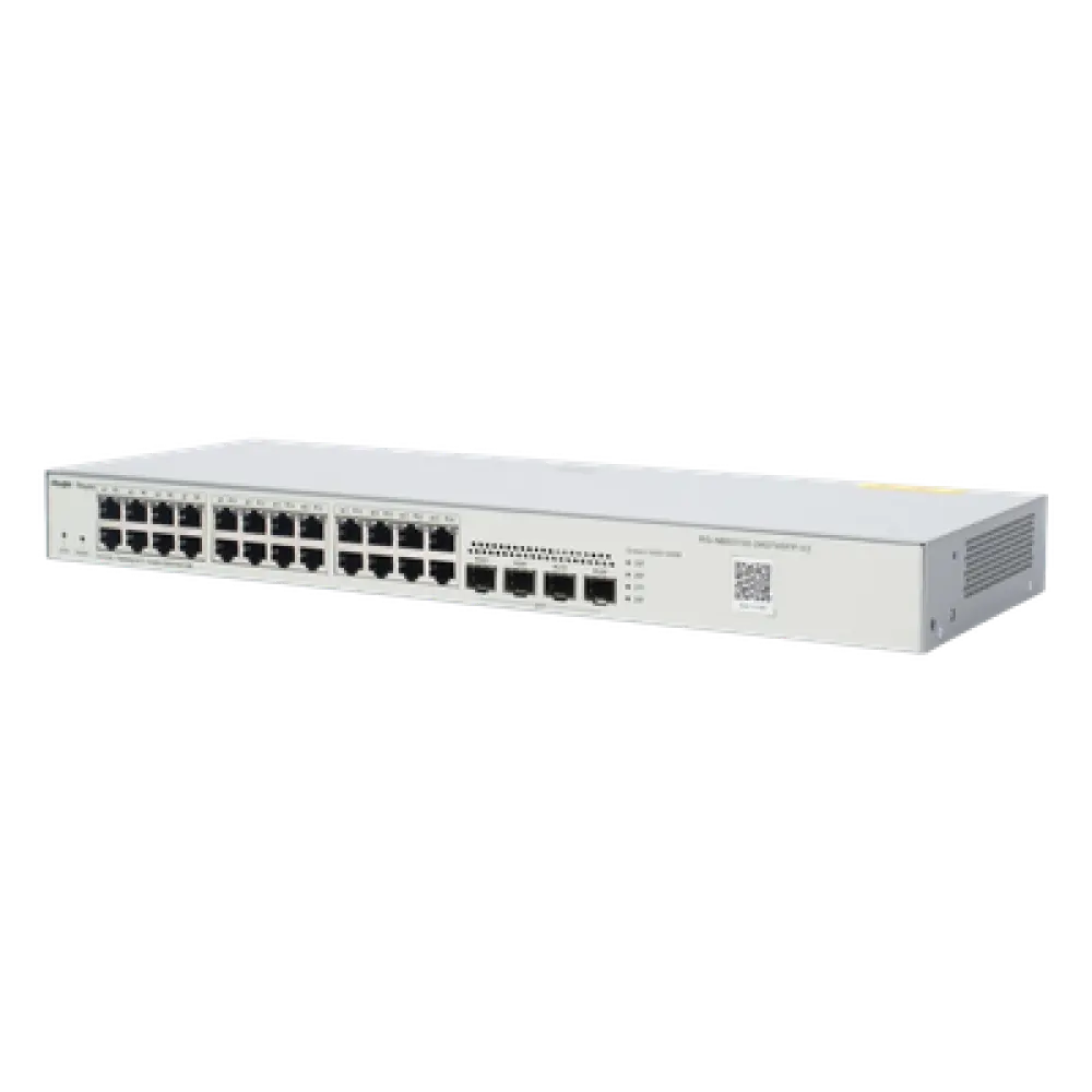 Switch Administrable L2 / 24 Puertos Gigabit / 4 SFP 1G / 56 Gbps / Sin Ventilador / Protección 6 kV