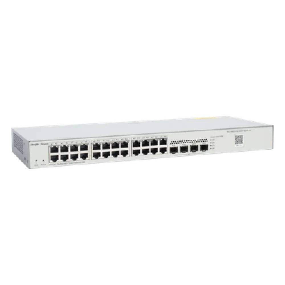 Switch Administrable L2 / 24 Puertos Gigabit / 4 SFP 1G / 56 Gbps / Sin Ventilador / Protección 6 kV