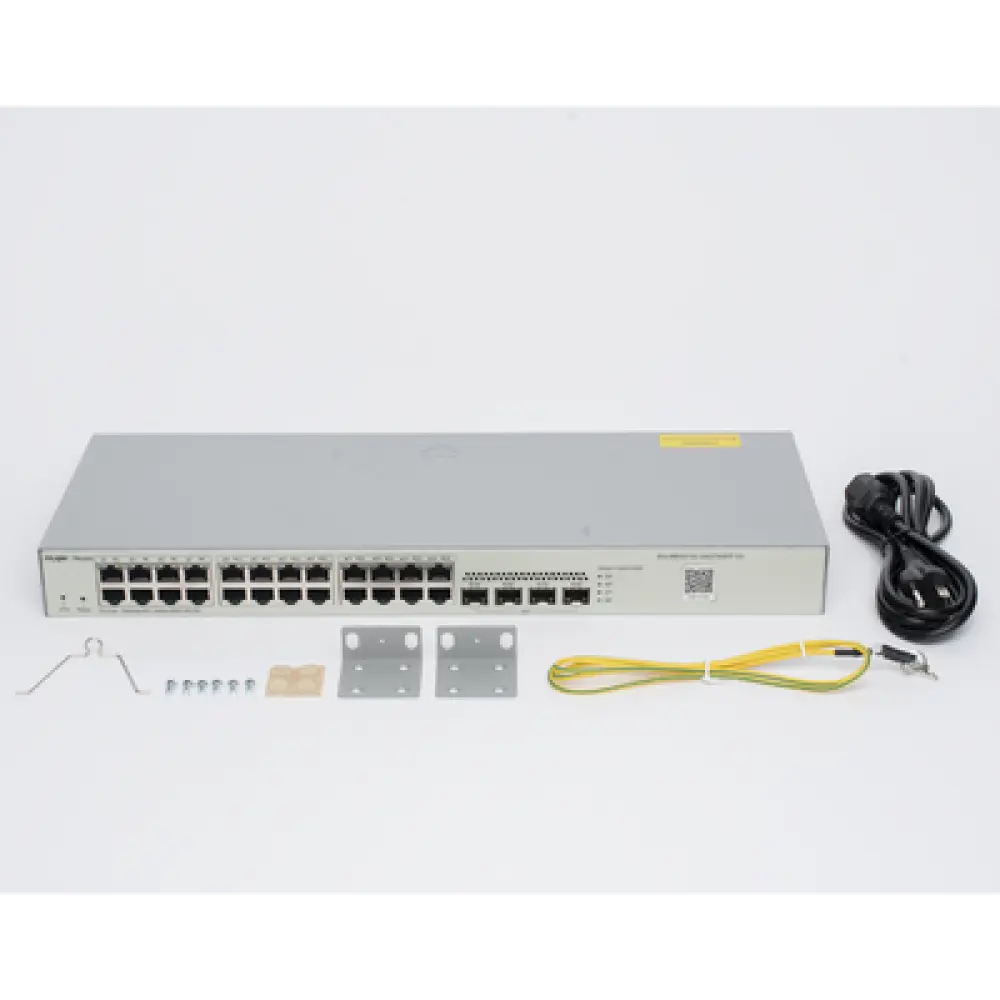 Switch Administrable L2 / 24 Puertos Gigabit / 4 SFP 1G / 56 Gbps / Sin Ventilador / Protección 6 kV
