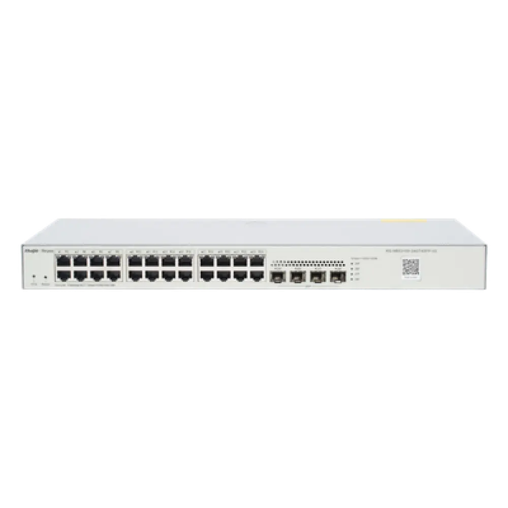 Switch Administrable L2 / 24 Puertos Gigabit / 4 SFP 1G / 56 Gbps / Sin Ventilador / Protección 6 kV