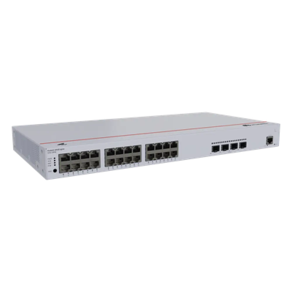 Switch Administrable PoE Capa 3 / 24 Puertos Gigabit PoE / 4 Puertos 10GE SFP+ / 128 Gbps / PoE 400W / iStack / ERPS