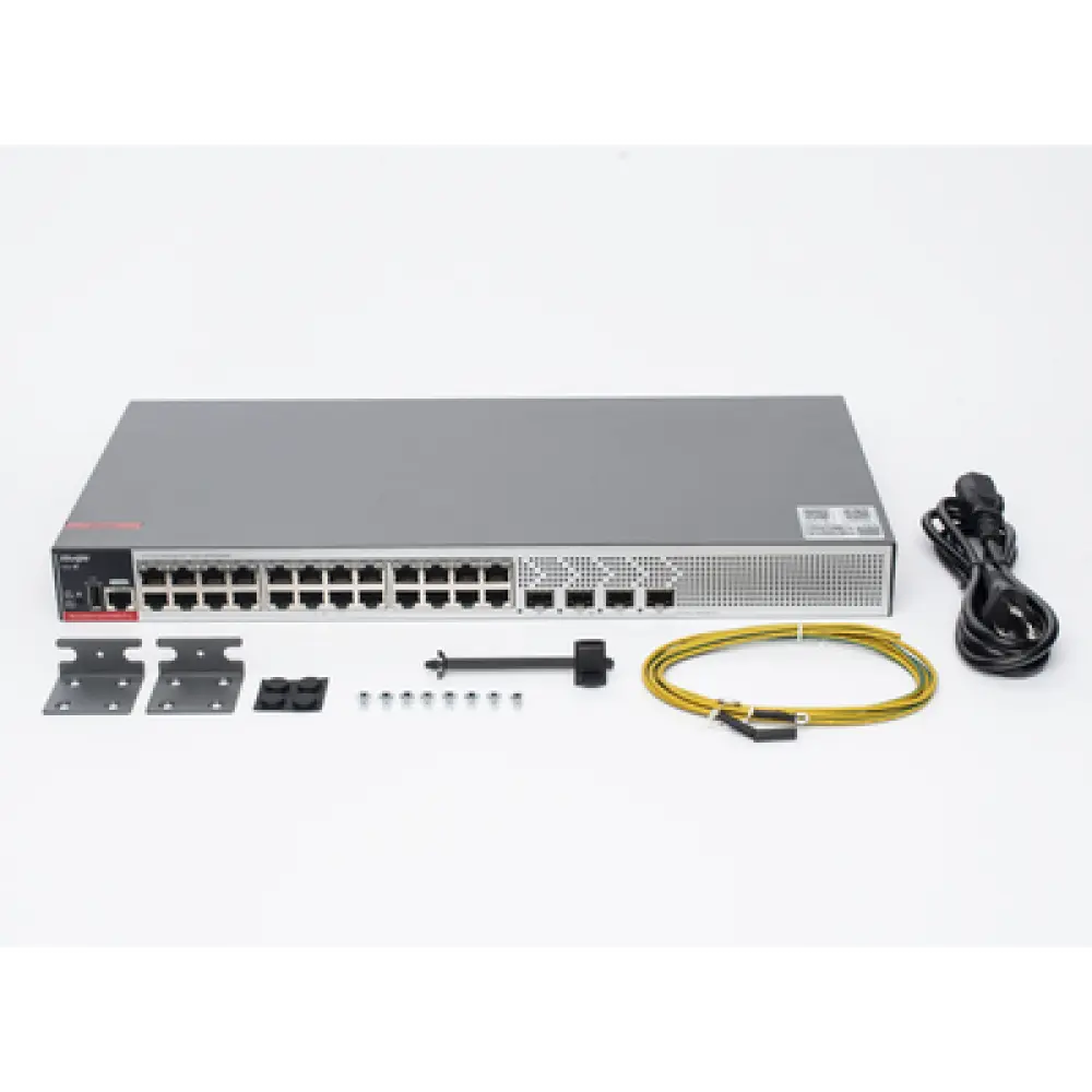 Switch PoE+ / 24 Puertos Gigabit / 4 Uplink SFP 2.5G / 370W PoE / 68 Gbps / 10 kV Surge / 1.72 in
