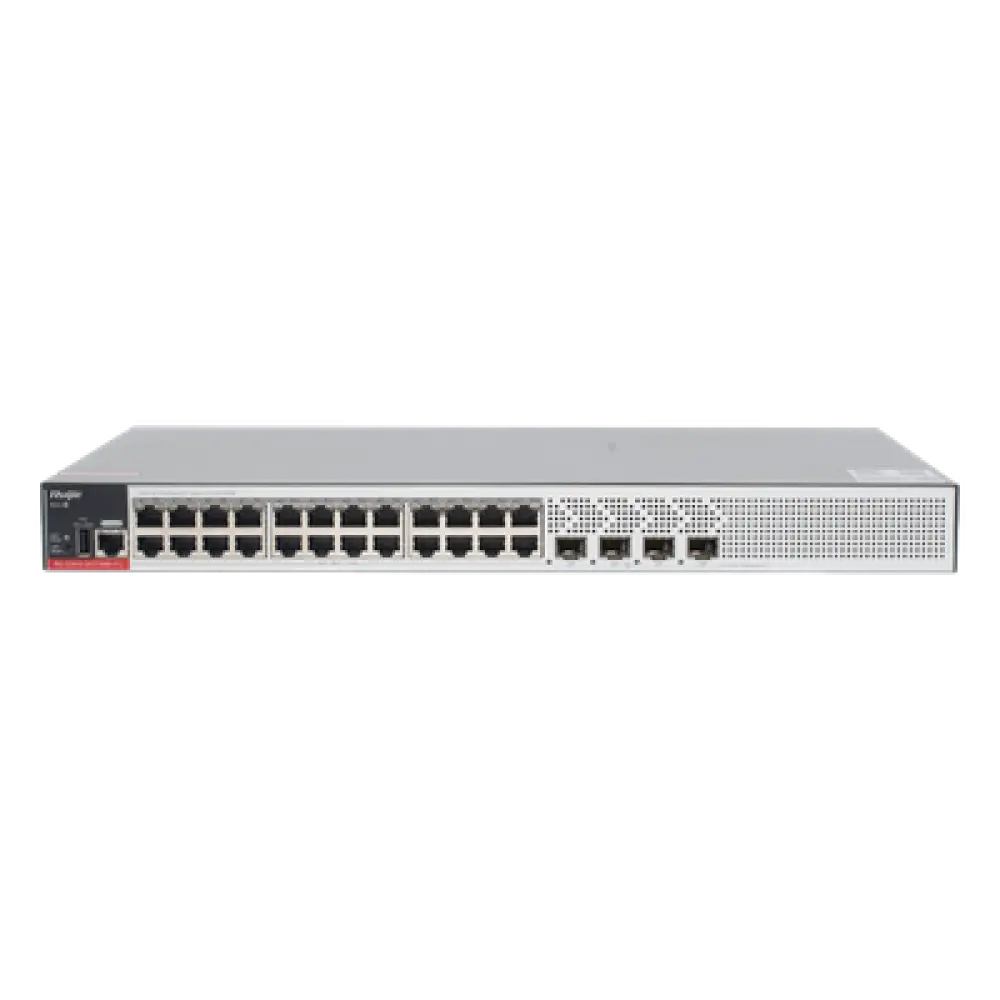 Switch PoE+ / 24 Puertos Gigabit / 4 Uplink SFP 2.5G / 370W PoE / 68 Gbps / 10 kV Surge / 1.72 in