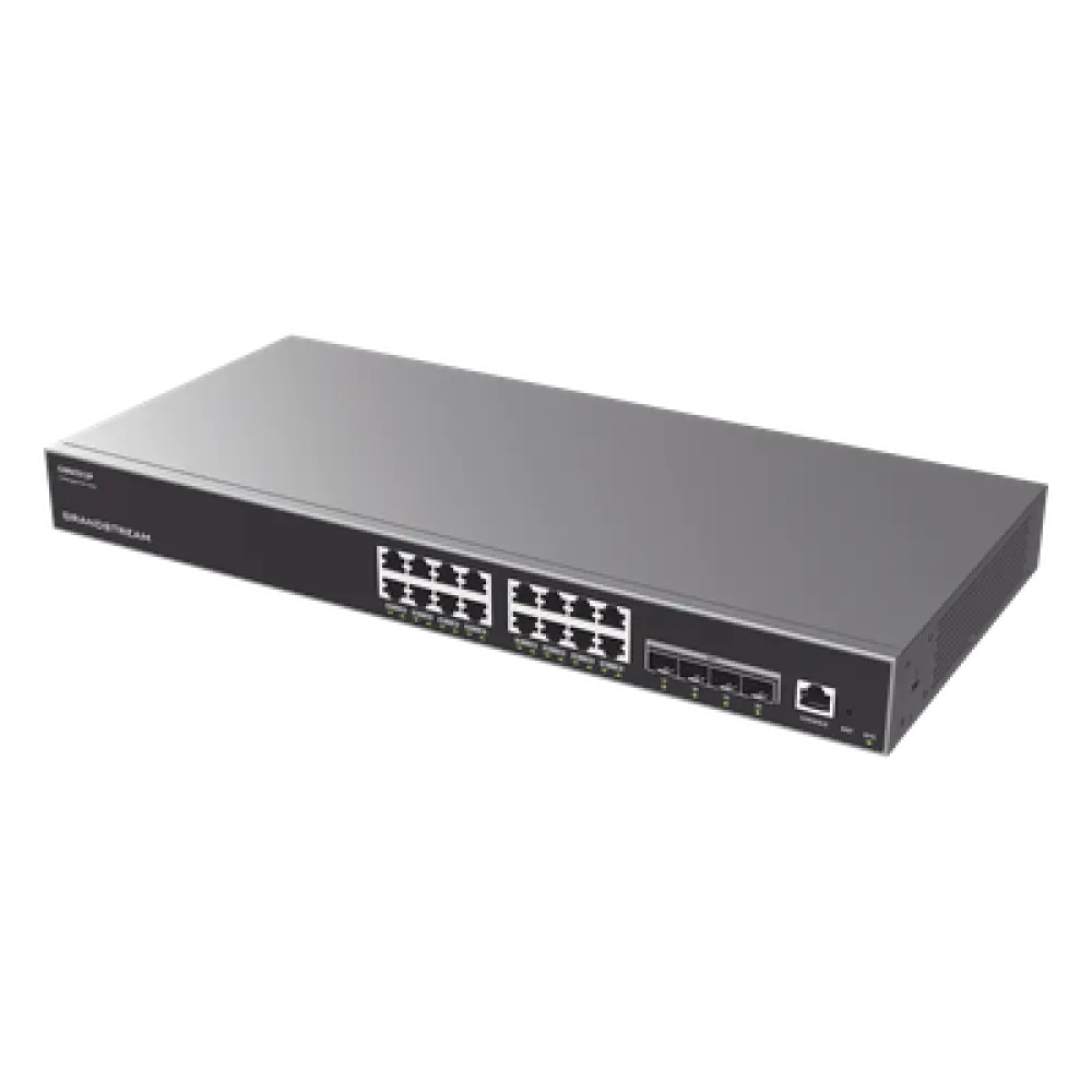 Switch Capa 3 PoE+ Administrable / 16 Puertos Gigabit + 4 SFP+ 10G / 240W PoE / 112 Gbps / Montaje en Rack