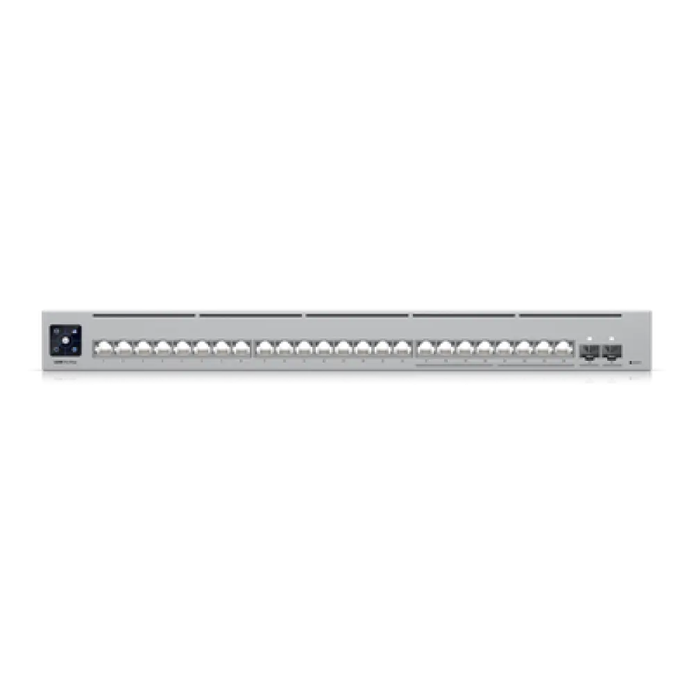 Switch Capa 3 Administrable / 24 Puertos RJ45 (8 × 2.5 GbE + 16 × 1 GbE) / 2 Puertos SFP+ 10G / 112 Gbps Switching / Pantalla LCD Táctil 1.3″ / EtherLighting™ / Montaje Rack 1U