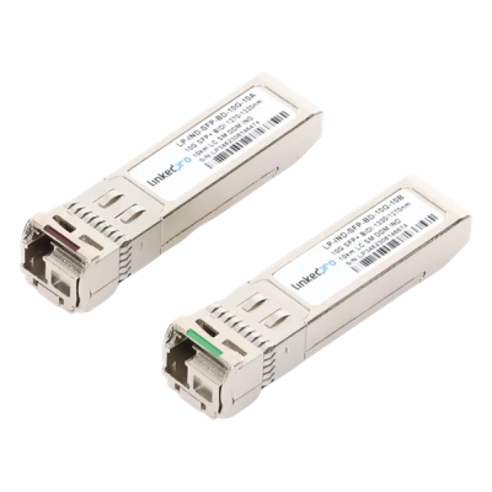 Transceptor SFP+ Industrial / 10 Gbps / Monomodo Bidireccional 1270 & 1330 nm / LC/UPC Simplex / DDM / 10 km (32,808 ft) / 2 Piezas