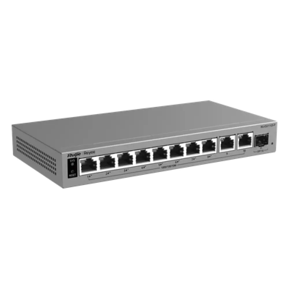Switch PoE Gigabit Smart Cloud-Managed / 11 Puertos / 8 Puertos PoE+ 120 W / 1 Puerto SFP Uplink / Capa 2 / Sin Ventilador / Protección 6 kV
