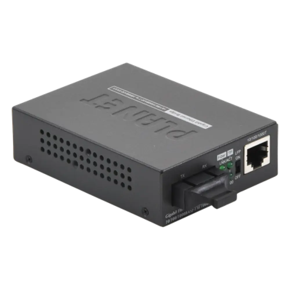 Convertidor de Medios / 1000 Mbps / Fibra Multimodo / 550 m (1804.5 ft) / Conector SC / LFP Configurable