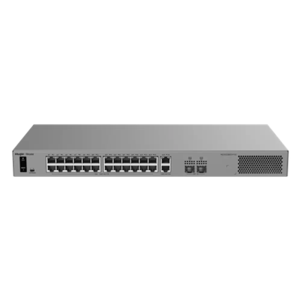 Switch Layer 2 Smart Cloud Managed / 28 Puertos Gigabit / 24 Puertos PoE+ 370 W / Switching 56 Gbps / Forwarding 41.664 Mpps / Protección 6 kV / CCTV Mode