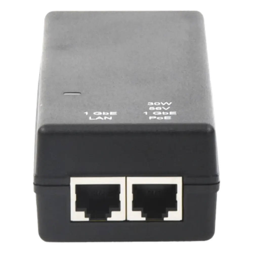 Inyector PoE Gigabit / 56Vcc / 30W / Eficiencia Nivel V / Protección Cortocircuito y Sobrevoltaje / 1000BASE-T