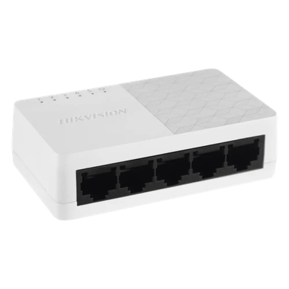 Switch de Escritorio / 5 Puertos Fast Ethernet 10/100 Mbps / Alimentación Integrada 5 VCC / Diseño Compacto 124 x 22 x 54 mm