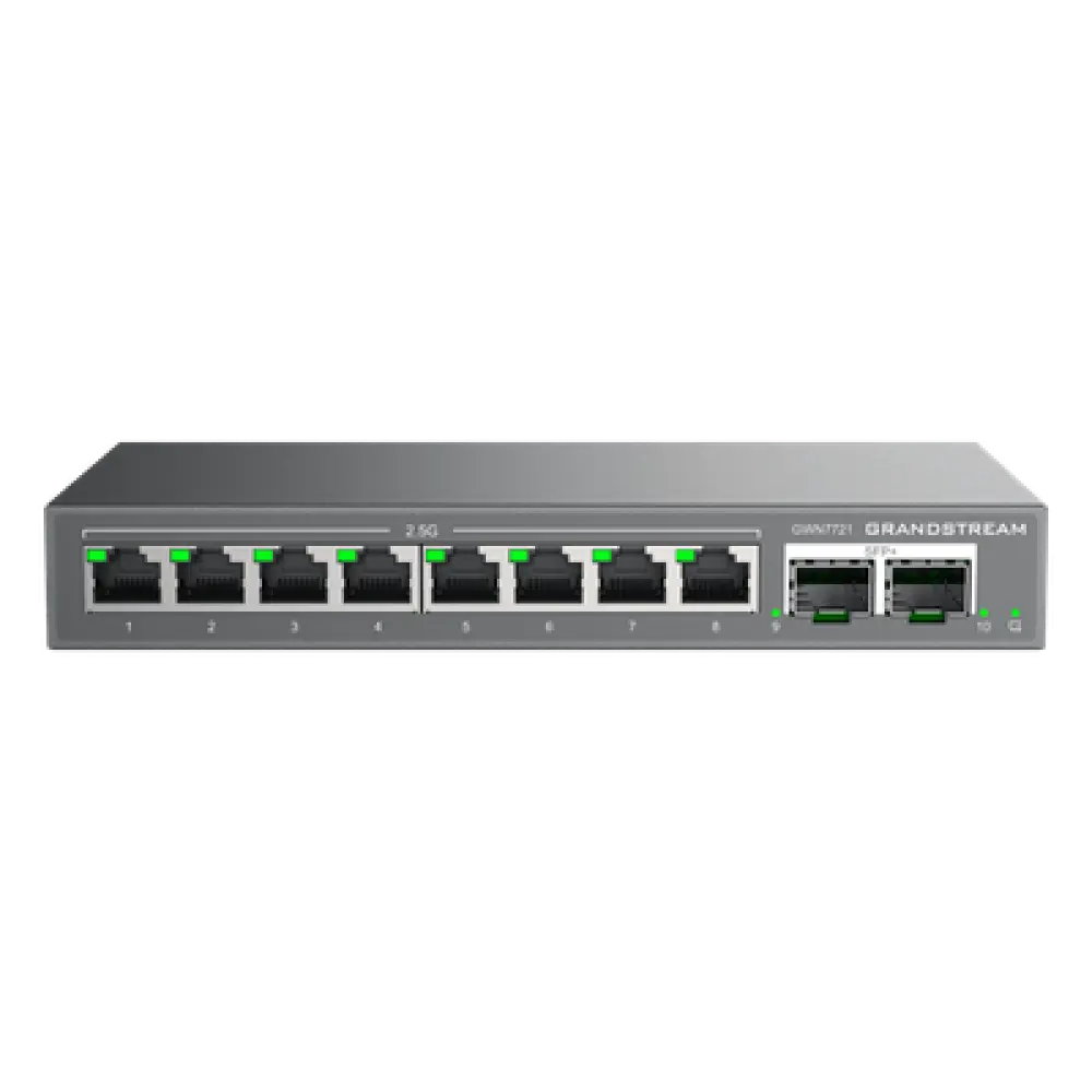 Switch L2 Lite Administrable / 8 Puertos Ethernet 2.5 Gbps / 2 Puertos SFP+ 10 Gbps / VLAN / QoS / Montaje Escritorio o Pared