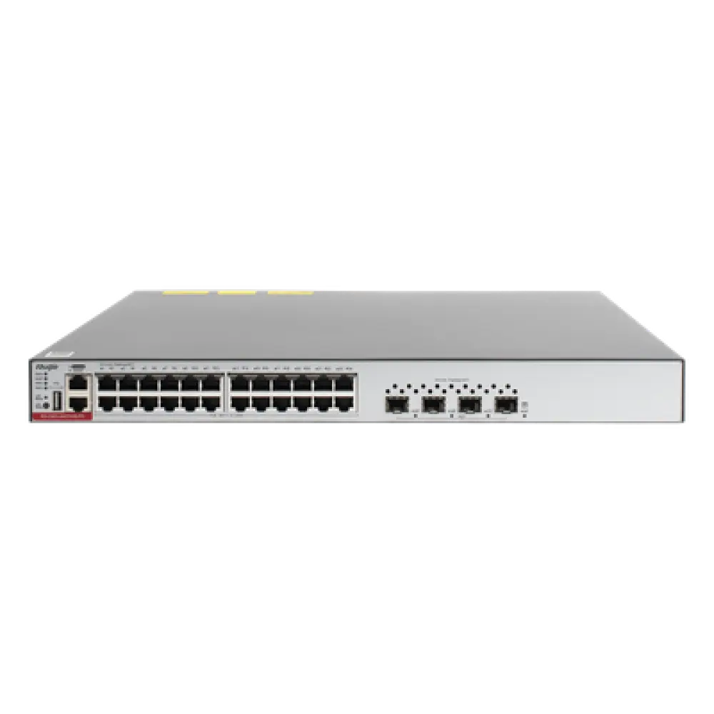 Switch L3 PoE+ / 24 Puertos Gigabit / 4 SFP+ 10G / 128 Gbps / 96 Mpps / 750W PoE / 1.45 x 1.38 x 0.14 ft