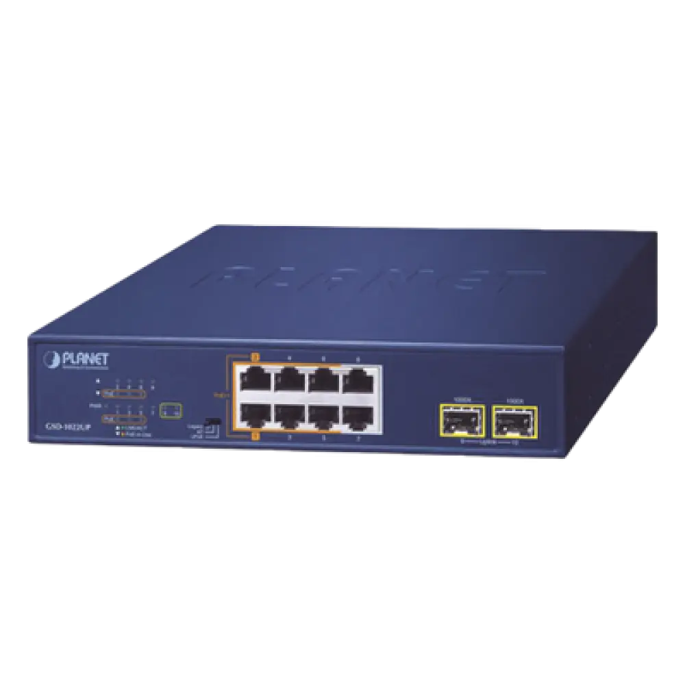 Switch PoE No Administrable / 2 Puertos 802.3bt 60W / 4 Puertos 802.3at 30W / 2 Puertos Gigabit TP / 2 Puertos SFP / 180W Total / 20Gbps